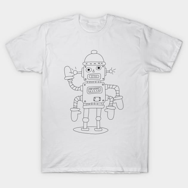 White Robot T-Shirt by now83